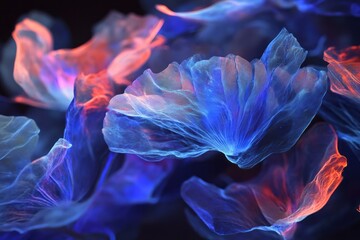 Obraz premium Abstract Blue And Orange Floral Forms