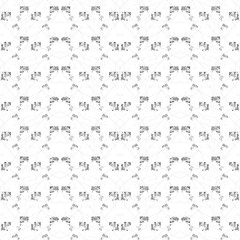 Abstract black and white pattern with repeating, stylized zebra-like shapes and interwoven lines.