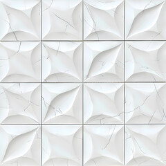Obraz premium 3d geometric abstract white tile seamless pattern