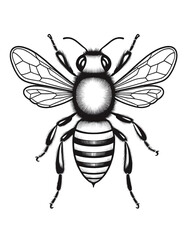 Obraz premium Monochrome Tattoo Sketch of a Bee