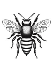 Fototapeta premium Monochrome Tattoo Sketch of a Bee