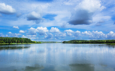 The most beautiful lake in Europe. A calm summer day in clear weather