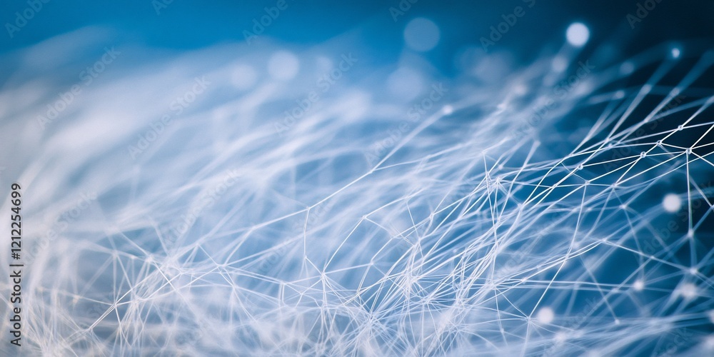 Poster Abstract network connection lines and dots.