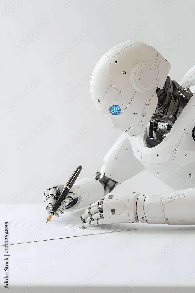 Poster a robot that imitates humans in reading books and studying