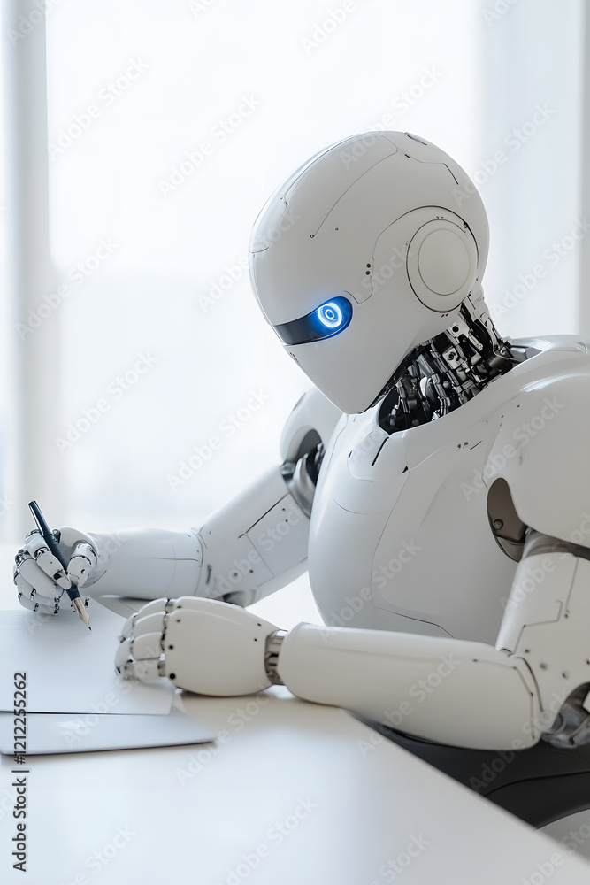 Poster a robot that imitates humans in reading books and studying
