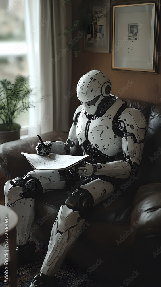 Poster a robot that imitates humans in reading books and studying
