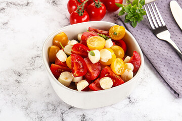 Italian Caprese salad with tomato and mozzarella