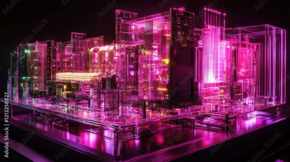 Poster high-fidelity quantum computer cross-section in gigapixel digital environment
