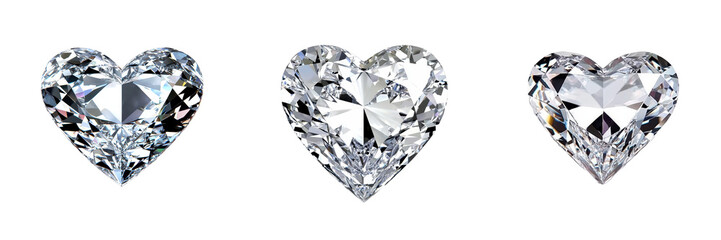 Heart-Shaped Diamonds Displaying Elegance and Luxury in Composition