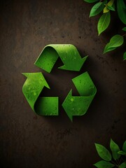 recycle symbol on green background
