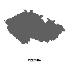 Czech Republic country map Czechia or the Czech republic map with gray tone Symbols of Czechia or the Czech republic