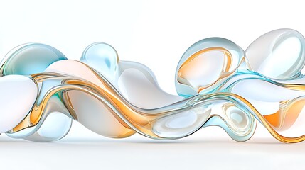 Obraz premium Abstract Liquid Flow Blue Orange White D Render
