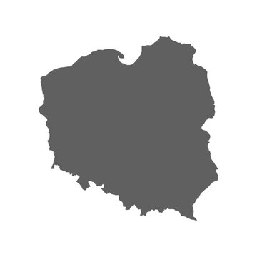 Fototapeta Poland silhouette map , illustrated blue Poland country map