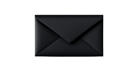 Isolated Front View Black Envelope