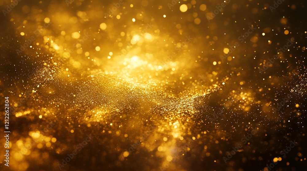 Aufkleber abstract golden particles and bokeh lights background.