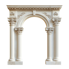 Classic column arch isolated on transparent background, cut out