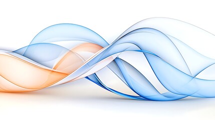 Obraz premium Abstract Blue and Orange Waves Flowing Design Swirling Curves