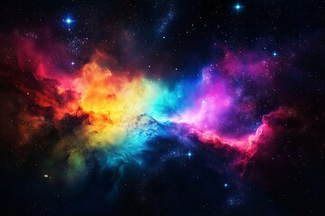 A nebula with vibrant colors and cosmic dust