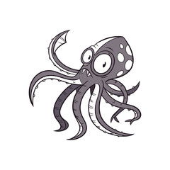  Octopus monster vector art