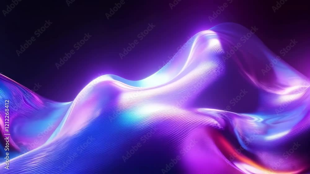 Aufkleber vibrant abstract waves in motion with dynamic neon colors and smooth flowing texture