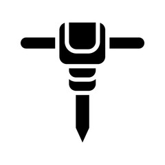 Construction jackhammer icon color editable