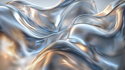 Obraz premium Abstract silver and gold flowing fabric. (1)