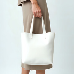 Woman Holding a Blank Eco Tote Bag – Perfect for Branding and Design