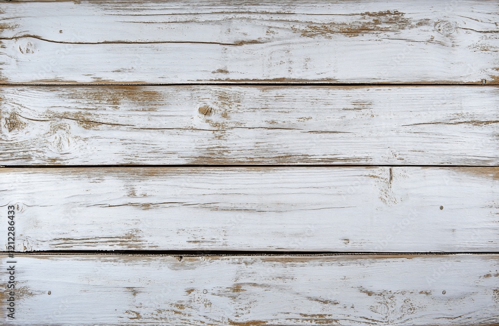 Aufkleber whitewashed rustic wooden planks background texture.