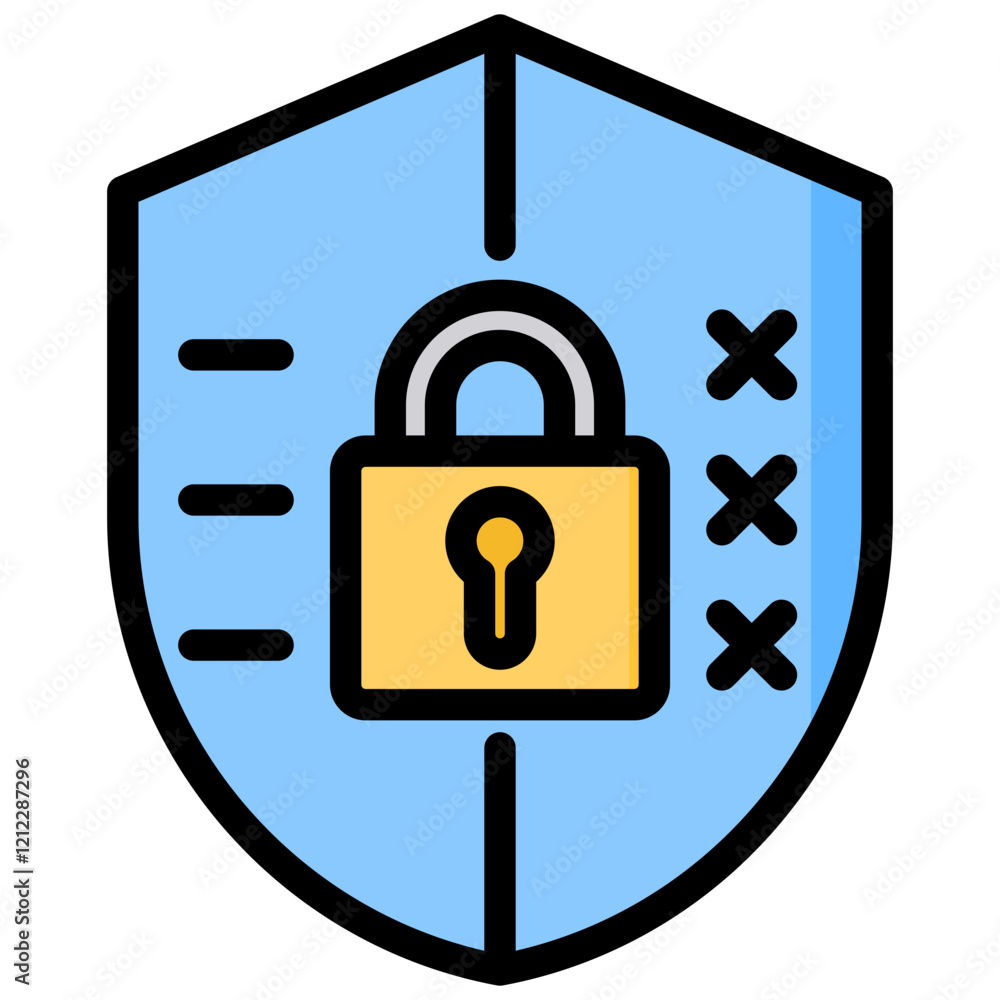 Poster encryption outline color icon