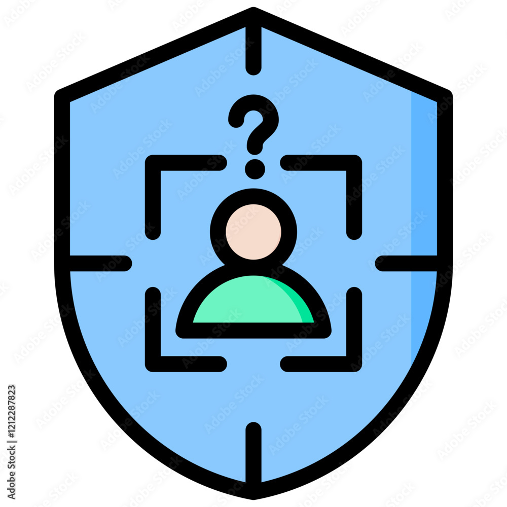 Poster pseudonymization outline color icon