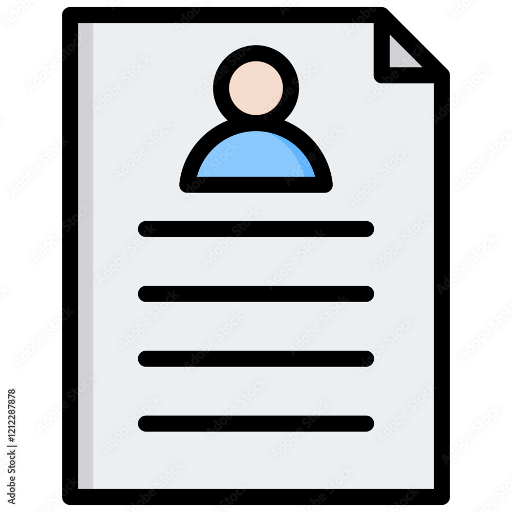 Poster data subject outline color icon