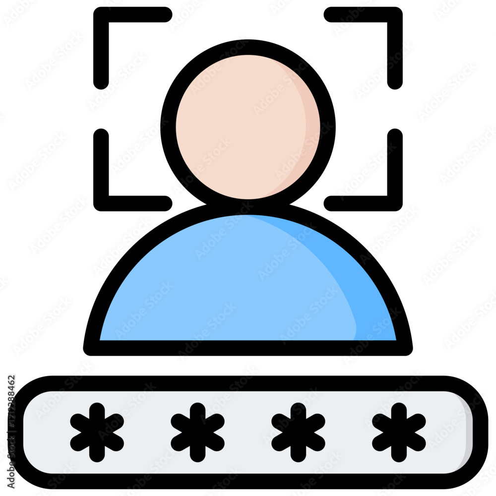 Poster User Authentication Outline Color Icon