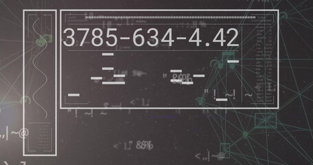 Image of data processing over dark background