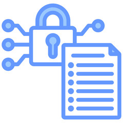 Cyber Security Framework Blue Icon