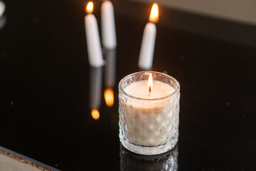 Cozy Candlelit Scene with Decorative Holder