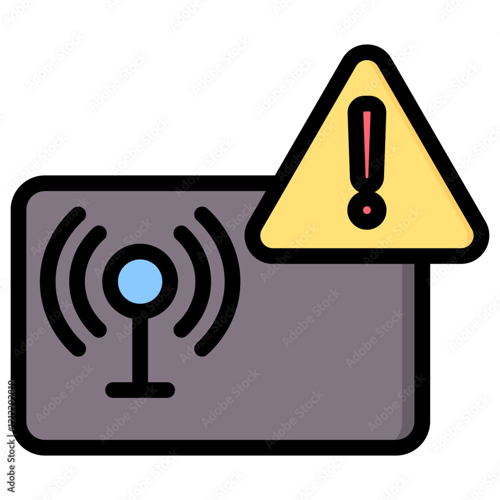 Poster intrusion detection outline color icon