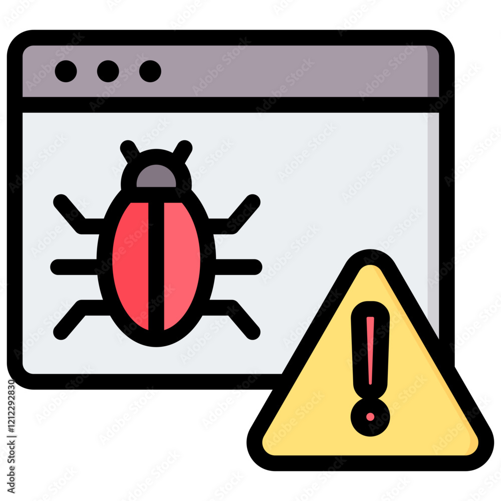 Poster malware outline color icon