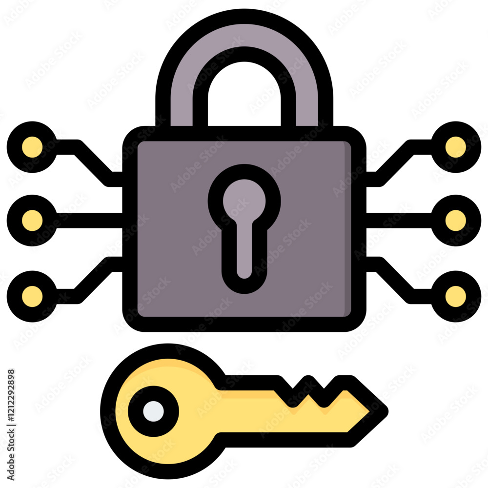 Poster cryptography outline color icon