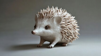 Obraz premium Threedimensional hedgehog sculpture with small ears and pointed snout captured beautifully