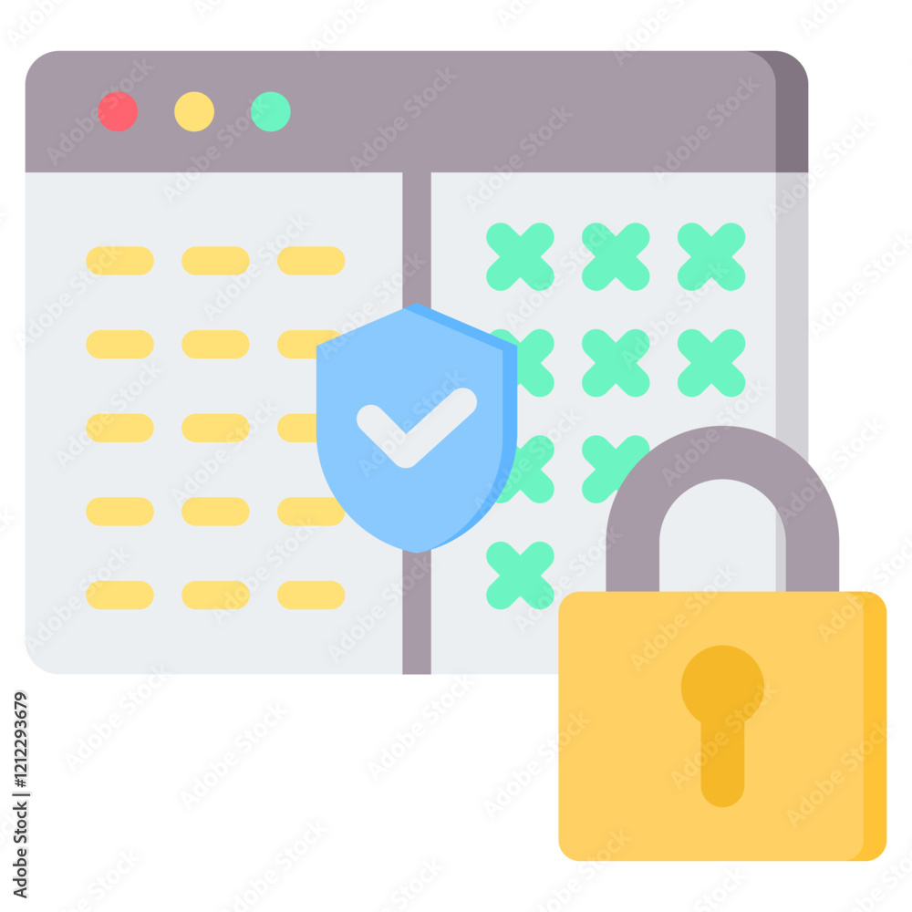 Poster data encryption flat icon