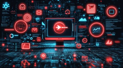 Obraz premium Visualization of data flow direction