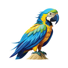 Obraz premium A Colorful Beautiful Bird on White Background.