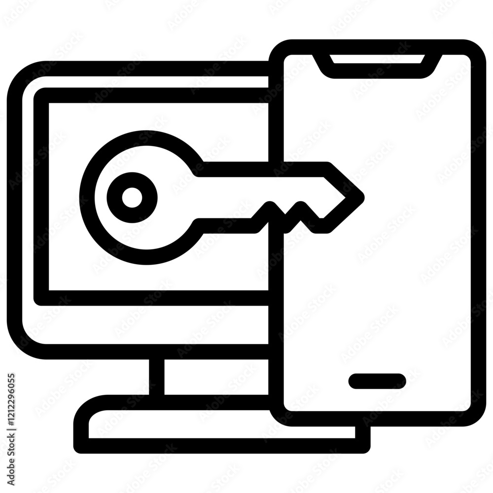 Poster Two Factor Authentication Outline Icon