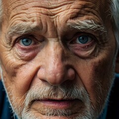 Obraz premium photo of an old man looking at the camera in confusion