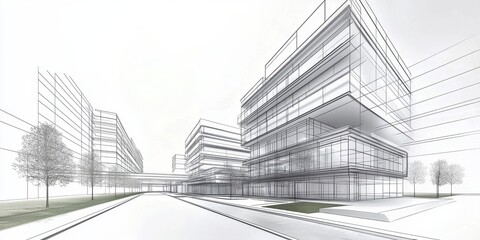 Artistic Representation of Modern Architecture in 3D