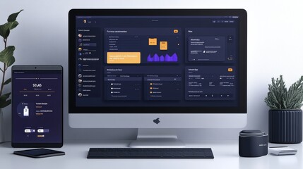 Dark style data visualization interface