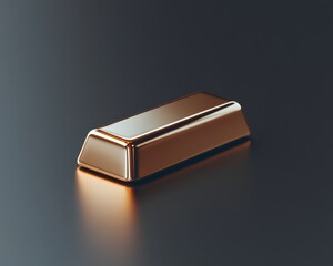 A shiny gold bar resting on a dark surface, symbolizing wealth and investment.