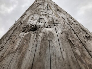 Orthodox culture of exhibiting a wooden cross on the street near the road or village, part of the Christian cross