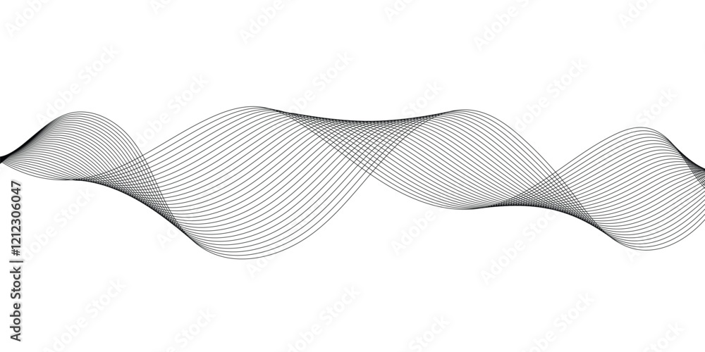 Poster abstract wave lines dynamic flowing colorful light isolated background. technology, modern, wallpape