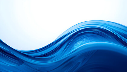 Fototapeta premium Blue abstract wave background with white background. ai generative. 
